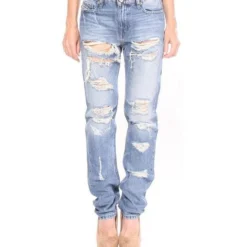 Diesel Regular-fit-Jeans »Diesel Slim-Straight Jeans bequeme Denim-Hose für Frauen im Destroyed-Look Arbeits-Hose Blau«