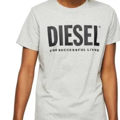 Diesel T-Shirt »Unisex T-Shirt - T-Diego, Logo, Rundhals« Grau, Schwarz, Weiß