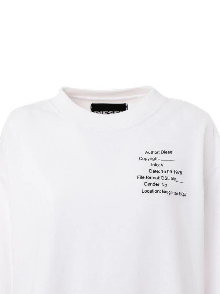 Diesel Sweater »Damen Cropped Sweatshirt - Rundhals-Sweater,« Weiß, Schwarz 3 Diesel Sweater »Damen Cropped Sweatshirt - Rundhals-Sweater,« Weiß, Schwarz – Bild 3