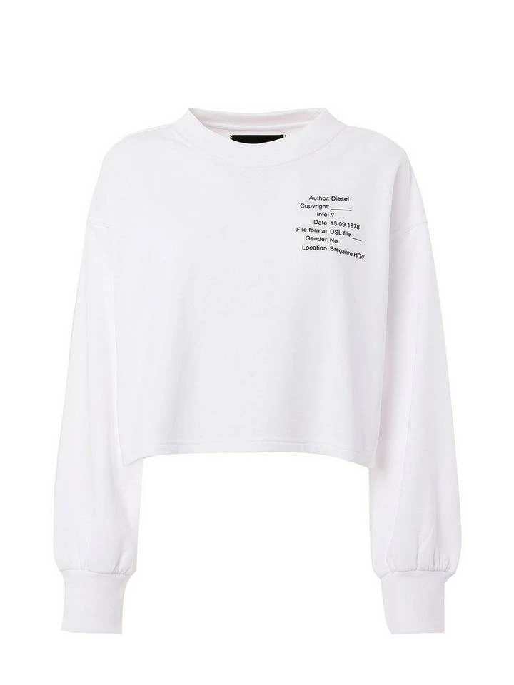 Diesel Sweater »Damen Cropped Sweatshirt - Rundhals-Sweater,« Weiß, Schwarz 1 Diesel Sweater »Damen Cropped Sweatshirt - Rundhals-Sweater,« Weiß, Schwarz