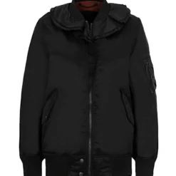 Diesel Bomberjacke »DIESEL Bomber-Jacke modische Damen Frühlings-Jacke Freizeit-Jacke mit Rüschen am Ausschnitt Schwarz«