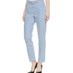 Diesel Regular-fit-Jeans »DIESEL Hose gerade geschnittene Damen Jeans mit Herzchen-Print Freizeit-Hose Hellblau«