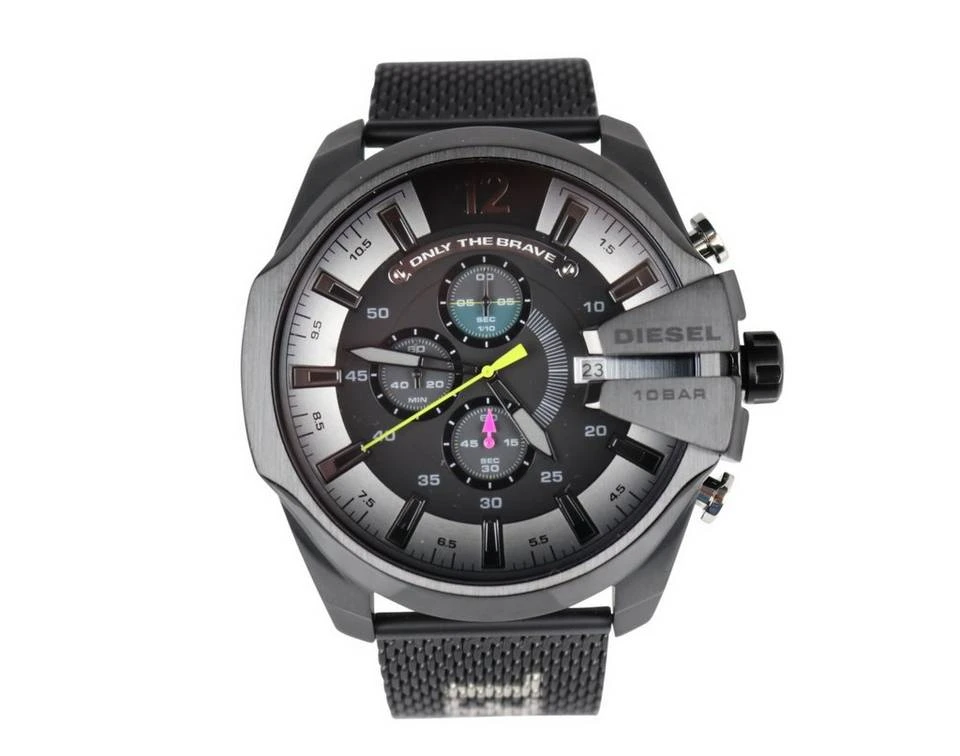 Diesel Quarzuhr »Herren Armbanduhr DZ4514 "only the brave" Mega Chief Edelstahl Meshband schwarz, Zifferblatt grau« 1 Diesel Quarzuhr »Herren Armbanduhr DZ4514 "only the brave" Mega Chief Edelstahl Meshband schwarz, Zifferblatt grau«