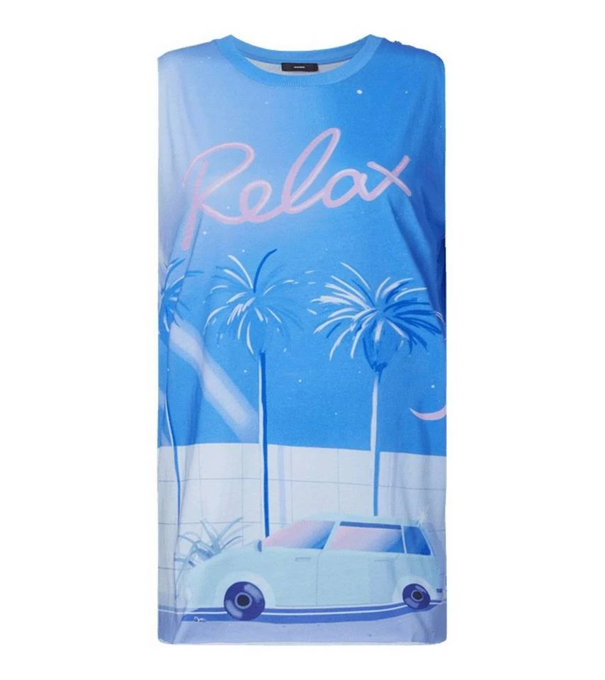 Diesel Rundhalsshirt »DIESEL Sommer Tank Top cooles Damen Cut-Off-Shirt mit Palmen-Print Freizeit-Shirt Blau« 4 Diesel Rundhalsshirt »DIESEL Sommer Tank Top cooles Damen Cut-Off-Shirt mit Palmen-Print Freizeit-Shirt Blau« – Bild 4