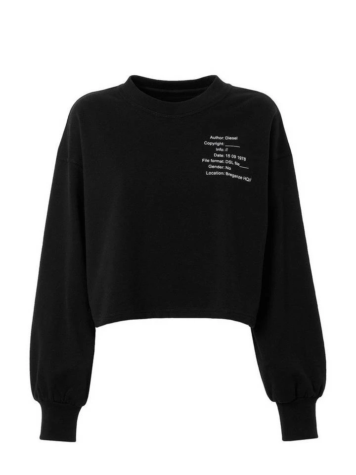 Diesel Sweater »Damen Cropped Sweatshirt - Rundhals-Sweater,« Weiß, Schwarz 6 Diesel Sweater »Damen Cropped Sweatshirt - Rundhals-Sweater,« Weiß, Schwarz – Bild 6