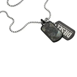 Diesel Kette mit Anhänger »Dog Tag, Double Dogtags, DX1327040«, mit Labradorit